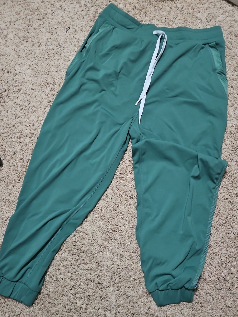 Green Jogger Pants with Drawstring